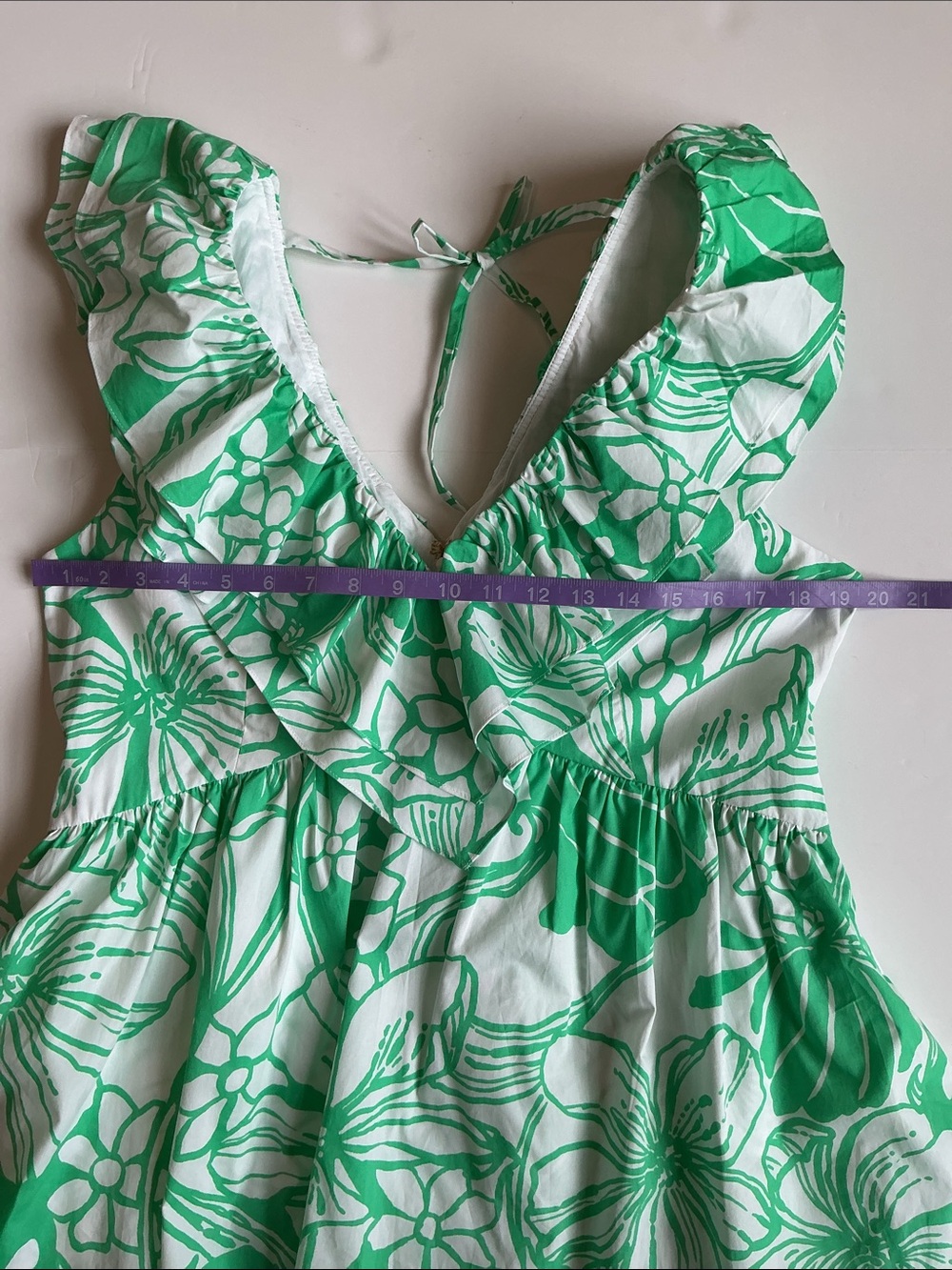 NWT Lilly Pulitzer RitaMarie V-Neck Ruffle Dress Spearmint Green Size 14 - Picture 8 of 13